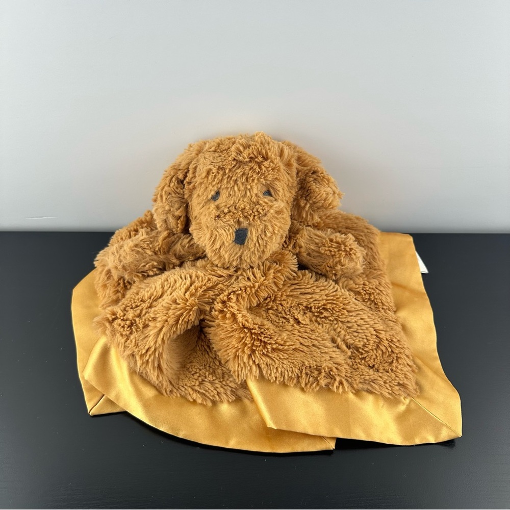 Cloud Island Brown Doodle Puppy Dog Plush Lovey Security Blanket Satin Trim 14”